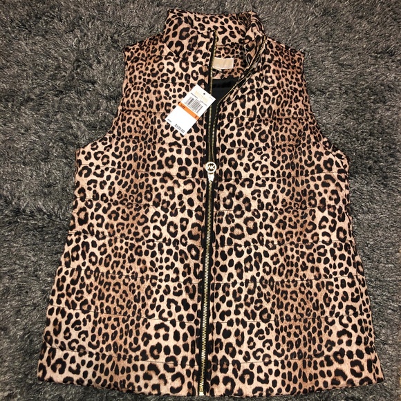 michael kors leopard vest